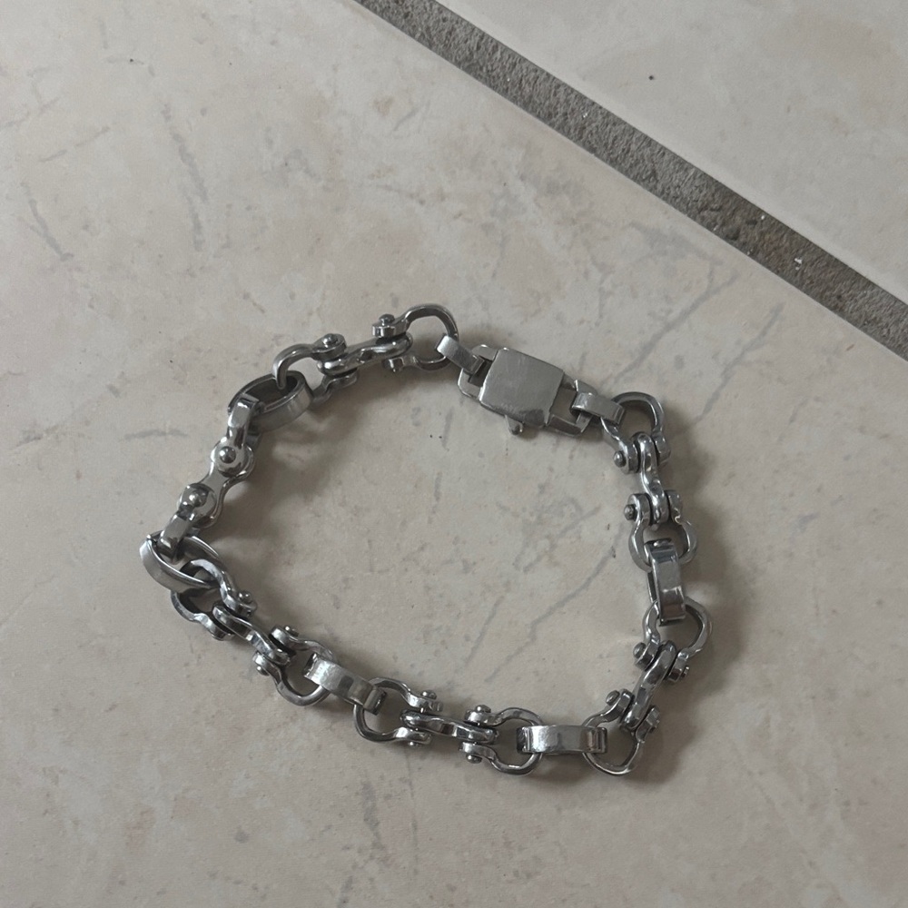 Others Follow Men's Silver Link Bracelet